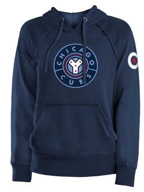 NWT Chicago Cubs MLB Licensed New Era Navy Blue Logo Women's Hoodie Small